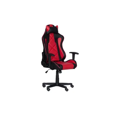 Carmen 6196 Gaming-Stuhl mit Kunstleder und Kopfstütze – Schwarz/Rot
