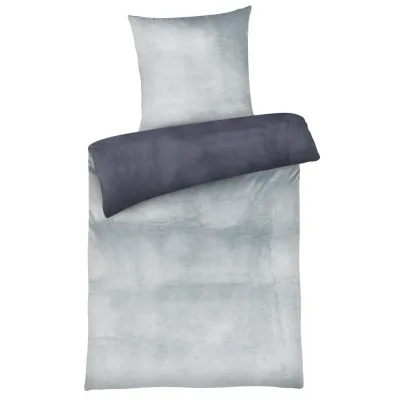 Carpe Sonno Winter-Bettwäsche Silber, Dunkelblau 135x200 cm