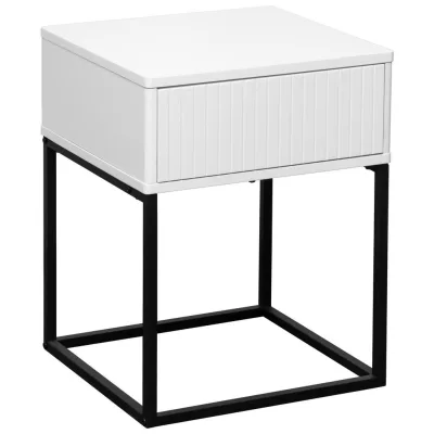 Carryhome Nachtschrank Schwarz, Weiß 40x52x38.5 cm
