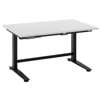 Carryhome Schreibtisch Weiß, Schwarz 77x66-129x120 cm