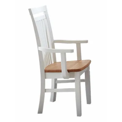 Casamia Massive Möbel Armlehnstuhl Weiß, Braun 58x106x55 cm