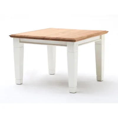 Casamia Massive Möbel Beistelltisch Weiß, Braun 75x48x75 cm