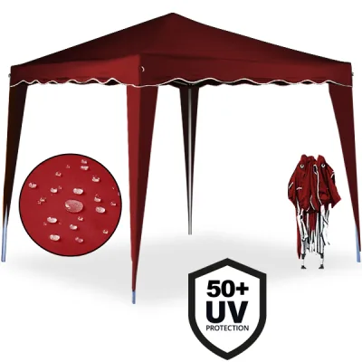 Casaria Deuba Faltpavillon Capri 3x3 m weinrot