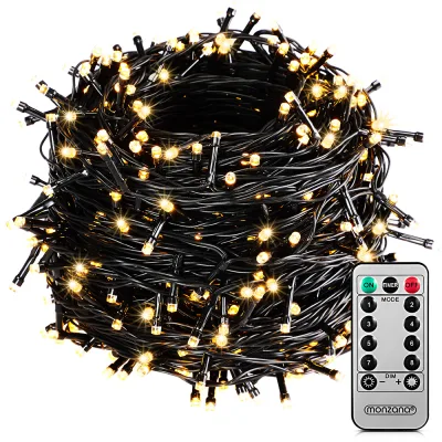Casaria Lichterkette 200 LED mit Fernbedienung 20m warm weiß