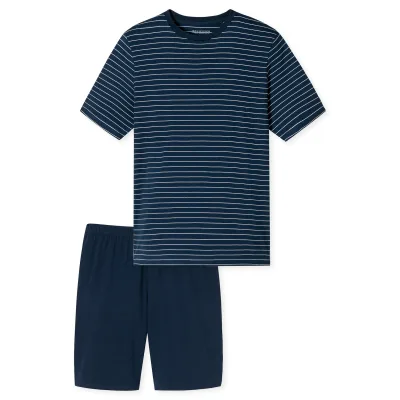Schiesser Herren Pyjama Schlafanzug kurz - Casual Essentials 1er Pack