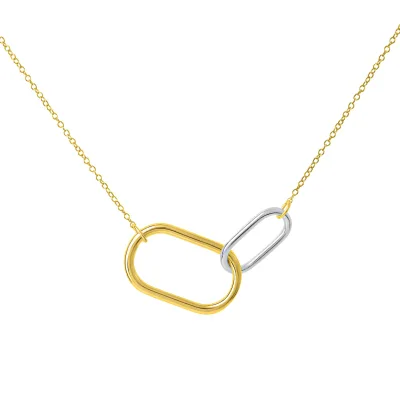Celesta Silber Halskette 925 Sterling Silber zweifarbig