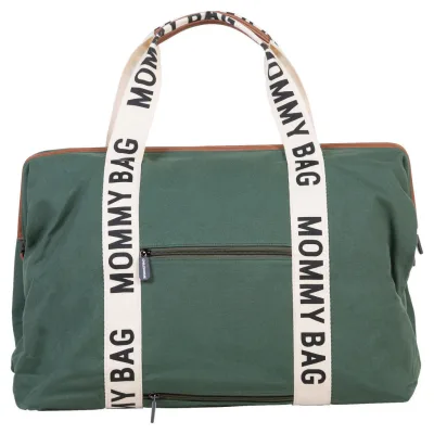 Childhome Wickeltasche Mommy BAG Signatur Canvas 2023 Grün 30x40x55 cm