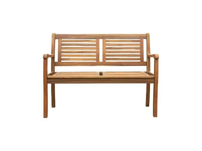 CHILLROI 2-Sitzer Gartenbank aus Akazienholz, ca. 119 x 90 x 57 cm - Braun