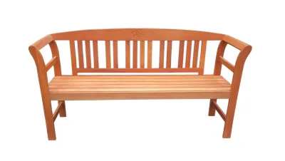 CHILLROI 3-Sitzer Gartenbank aus Akazienholz, ca. 157 x 48,5 x 82 cm - Rosengravur