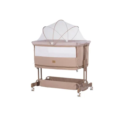 Chipolino Beistellbett Zen 2 in 1 Babybett Schaukelfunktion 7 Höhen Moskitonetz beige