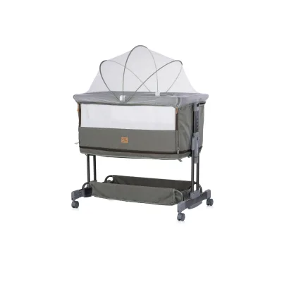 Chipolino Beistellbett Zen 2 in 1 Babybett Schaukelfunktion 7 Höhen Moskitonetz grün