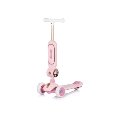 Chipolino Kinderroller Bloomi 2 in 1 Laufrad Sitz PU-Räder Lichteffekte Bremse rosa