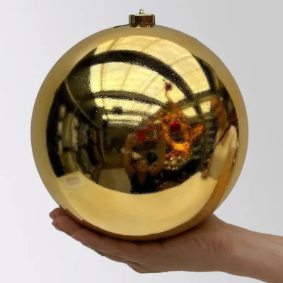 Christbaumkugel, gold, Kunststoff, Ø 20 cm