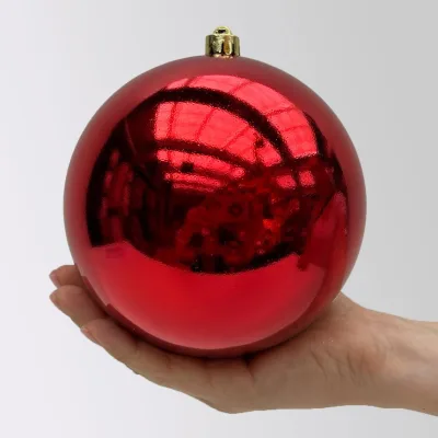 Christbaumkugel, weihnachtsrot, Kunststoff, Ø 14 cm