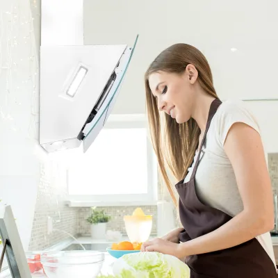 Clara 60 Dunstabzugshaube Glas 591 m³/h Touch Ambiente-Licht Weiß
