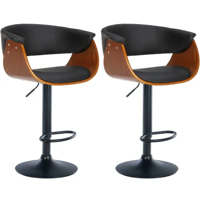 CLP Barhocker Schwarz, Walnuss 60x90x51 cm