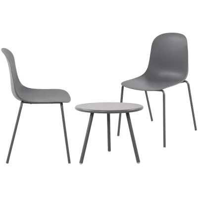 CLP 2er Sitzgruppe Mindin I Garten-Set 2x Stuhl stapelbar und 1x Tisch I Outdoor-Set wetterfest und UV-beständig I Gartenmöbel