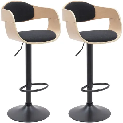 CLP Barhocker Grau, Schwarz 48x87x50 cm