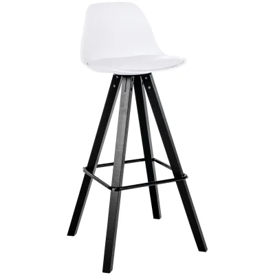 CLP Barhocker Corbin Kunstleder-Bezug Square I Holz-Gestell