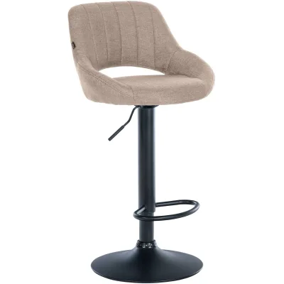 CLP Barhocker Milet Stoff gold - Farbe: schwarz, Gestellfarbe: gold