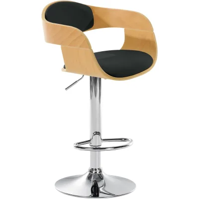 CLP Barhocker Schwarz, Eukalyptusholz 50x88x48 cm