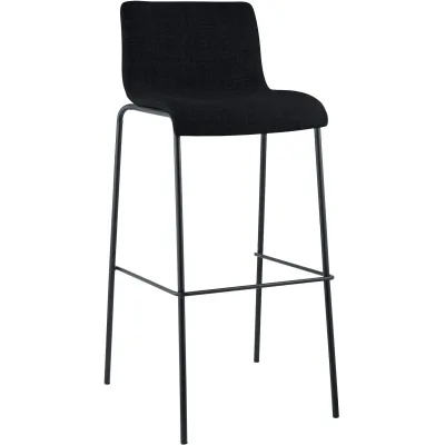 CLP Barhocker mit Lehne Hover, Barstuhl stapelbar mit Stoffbezug, Stapelstuhl Metallgestell bis 150 kg belastbar
