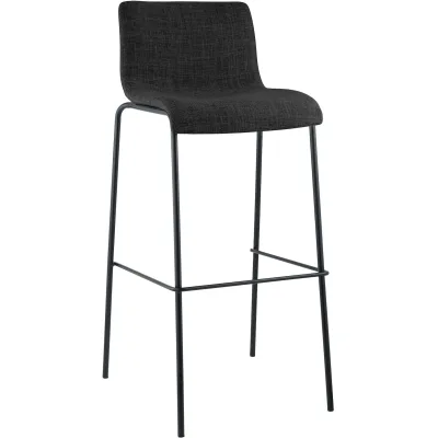 CLP Barhocker mit Lehne Hover, Barstuhl stapelbar mit Stoffbezug, Stapelstuhl Metallgestell bis 150 kg belastbar