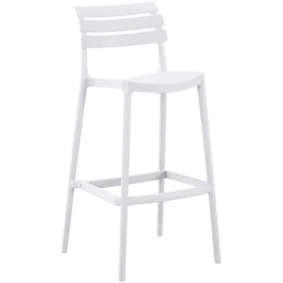 CLP Barhocker mit Lehne Rafan, Barstuhl Garten Kunststoff wetterfest UV-beständig, Outdoor-Tresenhocker bis 150 kg belastbar robust