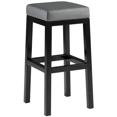 CLP Barhocker Taylor I Sitzhöhe 78 cm I Gepolsterter Barstuhl mit Kunstlederbezug I Tresenhocker mit schwarzem Metallgestell