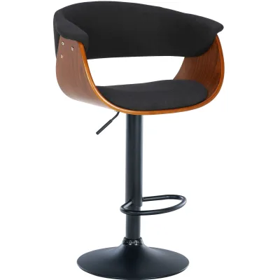 CLP Barhocker Schwarz, Walnuss 60x90x51 cm