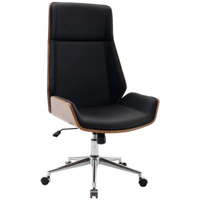CLP Drehstuhl Schwarz, Walnuss 60x113x63 cm