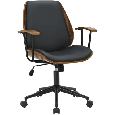 CLP Bürostuhl drehbar Arlondi mit Armlehnen, ergonomischer Schreibtischstuhl höhenverstellbar, Chefsessel ideal für Büro und Home Office