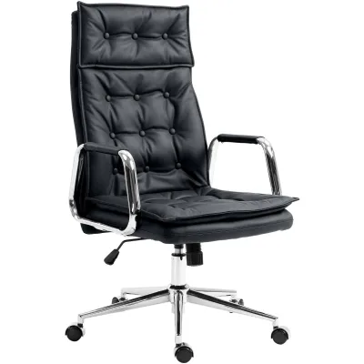 CLP Bürostuhl ergonomisch Leder Sotira, Schreibtischstuhl höhenverstellbar stufenlos und 360° drehbar, Drehstuhl mit Leichtlaufrollen
