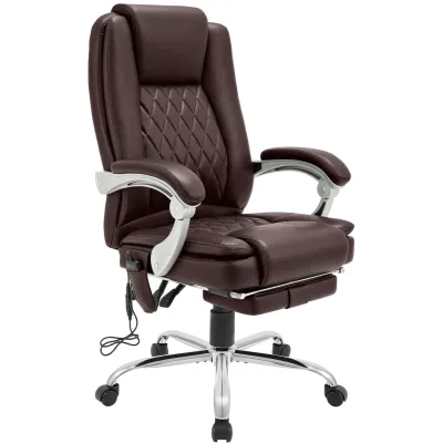 CLP Bürostuhl ergonomisch mit Massagefunktion Rubia, Schreibtischstuhl mit Heizfunktion und Fußablage, Drehstuhl höhenverstellbar bis 150 kg