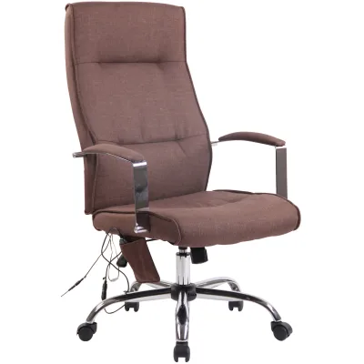 CLP Bürostuhl Portland Stoff mit Massagefunktion - Farbe: braun, Material: Stoff