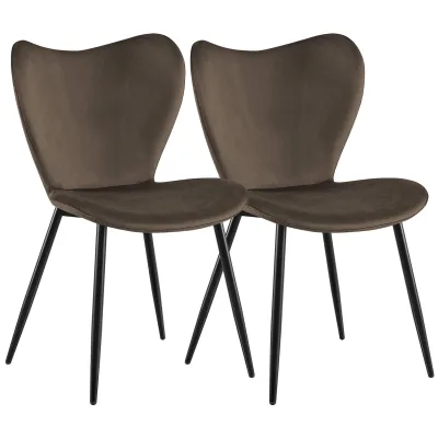 CLP Esszimmerstühle 2er Set gepolstert Maika, Polsterstühle ergonomisch mit Rückenlehnen, Küchenstühle mit Metallgestellen, belastbar bis 150 kg