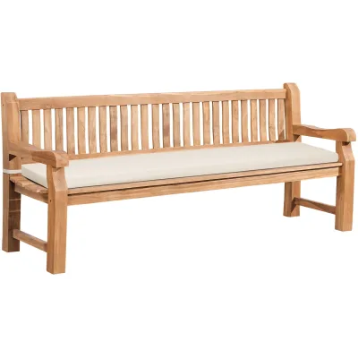 CLP Gartenbank wetterfest Daxon, inklusive Sitzkissen, 2 bis 4 Sitzer, Teakholz robust und pflegeleicht, für Terrasse und Balkon