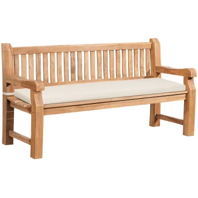 CLP Gartenbank wetterfest Daxon, inklusive Sitzkissen, 2 bis 4 Sitzer, Teakholz robust und pflegeleicht, für Terrasse und Balkon