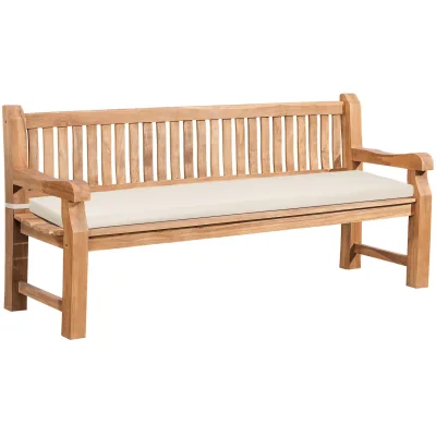 CLP Gartenbank wetterfest Daxon, inklusive Sitzkissen, 2 bis 4 Sitzer, Teakholz robust und pflegeleicht, für Terrasse und Balkon