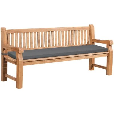 CLP Gartenbank wetterfest Daxon, inklusive Sitzkissen, 2 bis 4 Sitzer, Teakholz robust und pflegeleicht, für Terrasse und Balkon