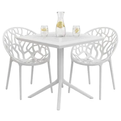 CLP Gartenmöbel-Set stapelbar Avara mit 2 Stühlen, moderne Sitzgruppe für Balkon, Terrasse und Garten, wetterfest aus Kunststoff