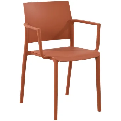 CLP Gartenstuhl stapelbar Valtor mit Armlehnen aus Kunststoff, wetterfest, ideal für Garten, Terrasse, Balkon und Küche, belastbar bis 150 kg