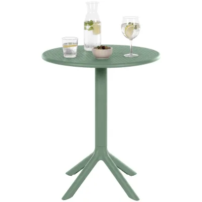 CLP Gartentisch Lacota rund 60 cm, aus wetterfestem, UV-beständigem Kunststoff, ideal als Balkontisch und Terrassentisch für 2 bis 4 Personen