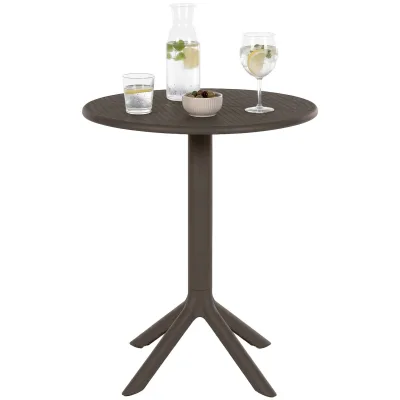 CLP Gartentisch Lacota rund 60 cm, aus wetterfestem, UV-beständigem Kunststoff, ideal als Balkontisch und Terrassentisch für 2 bis 4 Personen
