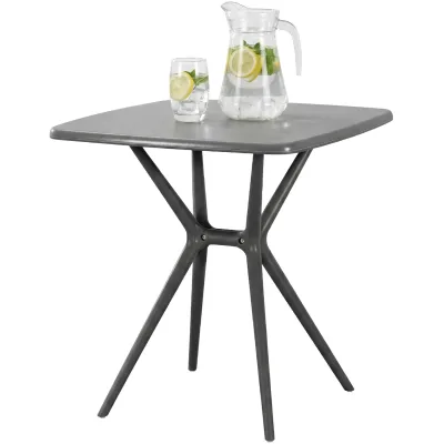 CLP Gartentisch wetterfest stabil Becky, Bistrotisch eckig 72x72 cm, Balkontisch Polypropylen UV-beständig winterfest, Innen- und Außenbereich