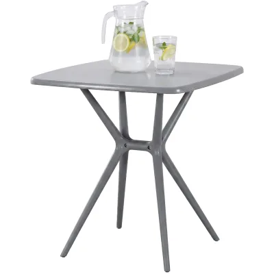 CLP Gartentisch wetterfest stabil Becky, Bistrotisch eckig 72x72 cm, Balkontisch Polypropylen UV-beständig winterfest, Innen- und Außenbereich