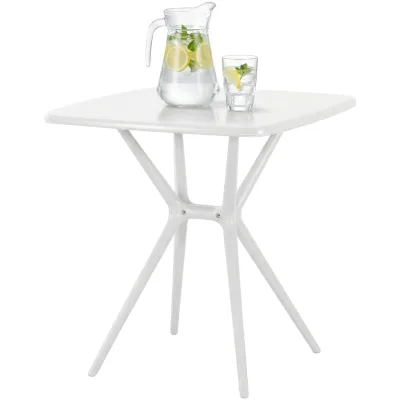 CLP Gartentisch wetterfest stabil Becky, Bistrotisch eckig 72x72 cm, Balkontisch Polypropylen UV-beständig winterfest, Innen- und Außenbereich