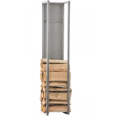 CLP Kaminholzregal Edelstahl 25x140x25 cm