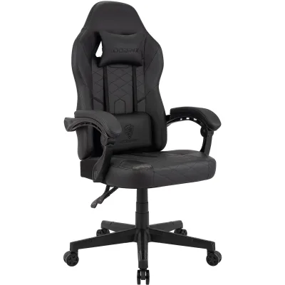 CLP Racing Bürostuhl ergonomisch Collins, Gamingstuhl mit Massagefunktion, verstellbare Rückenlehne Kunstleder, Kissen, belastbar bis 150kg