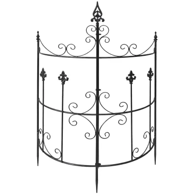 CLP Rankgitter Metall 2er Set Klivia, dekorative Rankhilfe mit Zierspitzen, leicht montierbar, ideal für Rosen und Clematis im Garten
